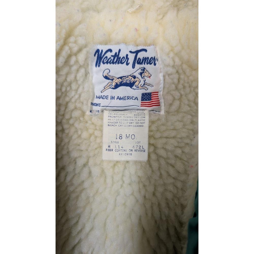Weather Tamer Sherpa Lined Hooded Winter Jacket Kids 18 Months Football Patch - Picture 3 of 4